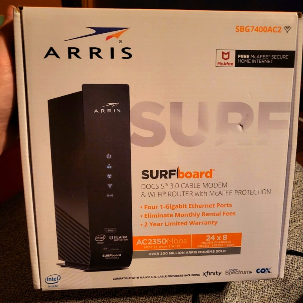 Arris Surfboard Docsis 3.0 Cable Modem & Wifi Router AC2350Mbps SBG7400AC2
